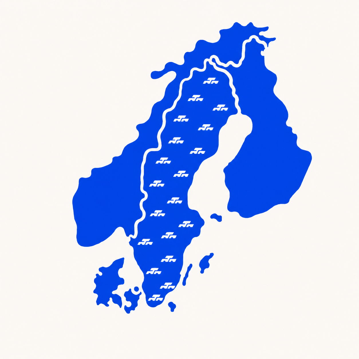 Karta över Sverige med upphämtningsorter
