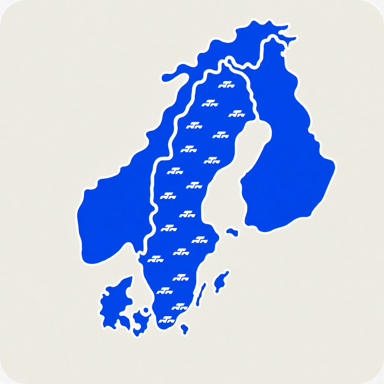 Karta över Sverige med upphämtningsorter